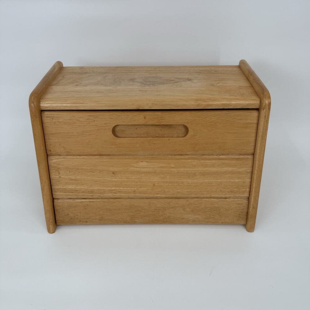 Vintage Retro Country Cottage Core Wooden Kitchen Counter Fold Down Bread Box